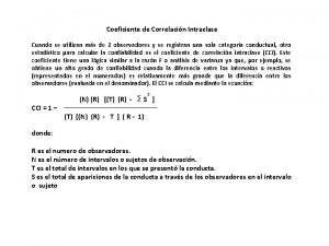 Coeficiente de Correlacin Intraclase Cuando se utilizan ms