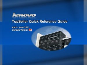 Top Seller Quick Reference Guide April June 2011