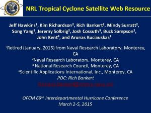 NRL Tropical Cyclone Satellite Web Resource Jeff Hawkins