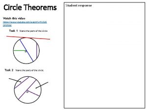 Circle Theorems Watch this video https www youtube
