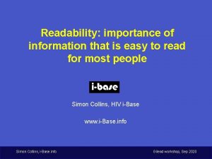 Readability importance of information that is easy to