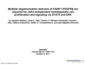 Multiple oligomerization domains of KANK 1 PDGFR are