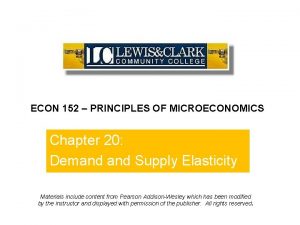 ECON 152 PRINCIPLES OF MICROECONOMICS Chapter 20 Demand