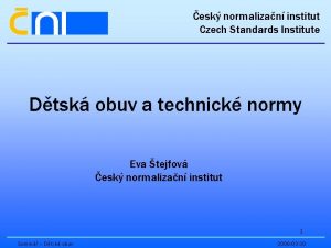 esk normalizan institut Czech Standards Institute Dtsk obuv