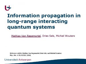 Information propagation in longrange interacting quantum systems Mathias