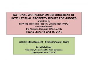 NATIONAL WORKSHOP ON ENFORCEMENT OF INTELLECTUAL PROPERTY RIGHTS