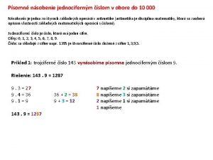 Psomn nsobenie jednocifernm slom v obore do 10