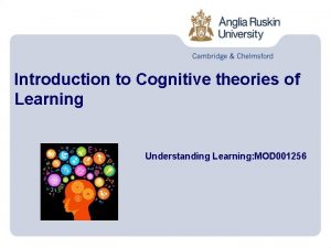 Introduction to Cognitive theories of Learning Understanding Learning