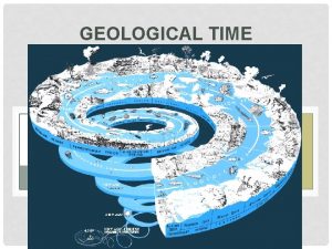 GEOLOGICAL TIME GEOLOGY NEEDS A TIME SCALE An
