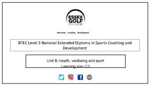 education coaching development BTEC Level 3 National Extended