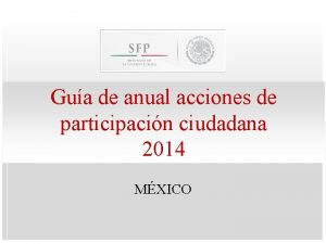 Gua de anual acciones de participacin ciudadana 2014