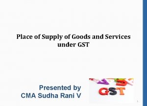 Place of Supply of Goods and Services under