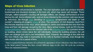 Steps of Virus Infection A virus must use