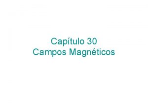 Captulo 30 Campos Magnticos Ley de Biot Savart