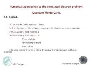 Numerical approaches to the correlated electron problem Quantum