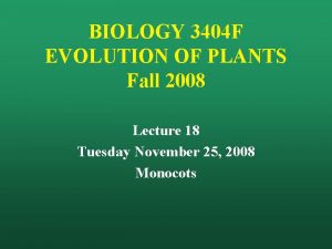 BIOLOGY 3404 F EVOLUTION OF PLANTS Fall 2008