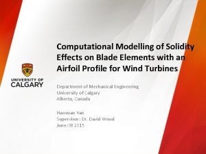 Computational Modelling of Solidity Effects on Blade Elements