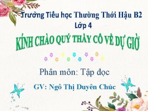 Phn mn Tp c GV Ng Th Duyn