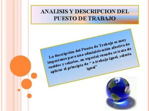 ANALISIS Y DESCRIPCION DEL PUESTO DE TRABAJO uy