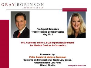 Pro Export Colombia Trade Training Seminar Series May