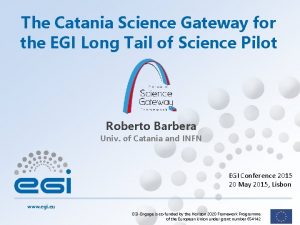 The Catania Science Gateway for the EGI Long