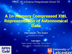 PPARC UK eScience Postgraduate School 05 A InMemory
