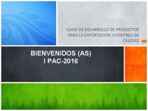 CLASE DE DESARROLLO DE PRODUCTOS PARA LA EXPORTACIN