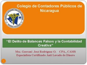 Colegio de Contadores Pblicos de Nicaragua El Delito