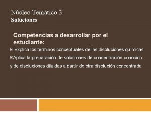 Ncleo Temtico 3 Soluciones Competencias a desarrollar por