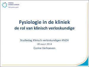 Fysiologie in de kliniek de rol van klinisch