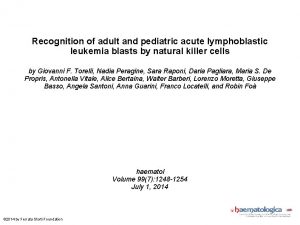 Recognition of adult and pediatric acute lymphoblastic leukemia