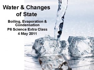 Water Changes of State Boiling Evaporation Condensation P