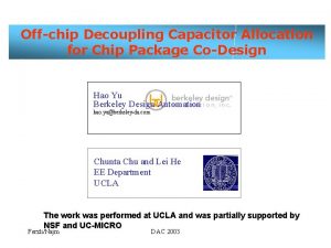 Offchip Decoupling Capacitor Allocation for Chip Package CoDesign