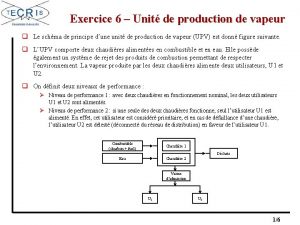 Exercice 6 Unit de production de vapeur q