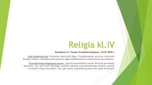 Religia kl IV Katecheza 41 Temat Powoanie Mojesza