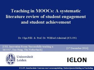 Teaching in MOOCs A systematic literature review of