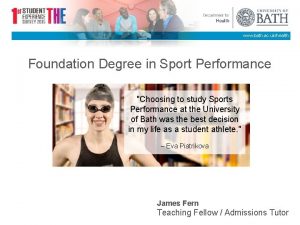 www bath ac ukhealth Foundation Degree in Sport