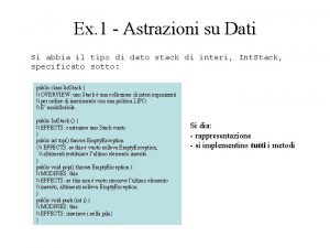 Ex 1 Astrazioni su Dati Si abbia il