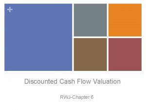 Discounted Cash Flow Valuation RWJChapter 6 The OnePeriod