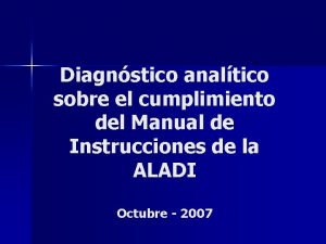 Diagnstico analtico sobre el cumplimiento del Manual de