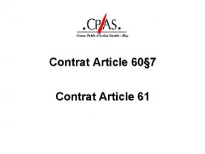 Contrat Article 60 7 Contrat Article 61 Article