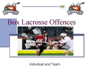 Box Lacrosse Offences Individual and Team Individual Characteristics