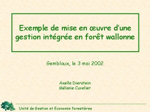 Exemple de mise en uvre dune gestion intgre