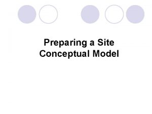 Preparing a Site Conceptual Model Typical Site Management