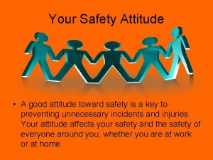 Your Safety Attitude A good attitude toward safety