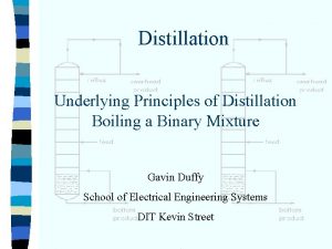 Distillation Underlying Principles of Distillation Boiling a Binary