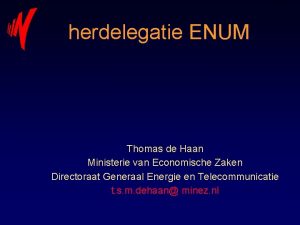 herdelegatie ENUM Thomas de Haan Ministerie van Economische