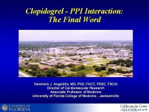 Clopidogrel PPI Interaction The Final Word Dominick J