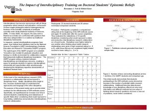 The Impact of Interdisciplinary Training on Doctoral Students