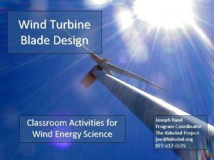 Wind Turbine Blade Design Classroom Activities for Wind